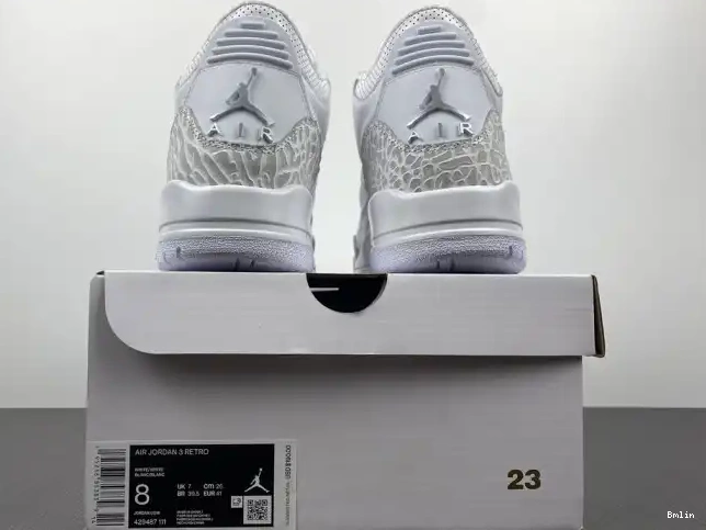 Bmlin Shoes Retro 'Triple 3 Jordan 429487-111 White' Air PS 0528